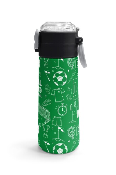 Coral High Kids Yeşil Futbol Desenli Pipetli ve Direkt İçim Çelik Termos 500 ml 38129 - 3