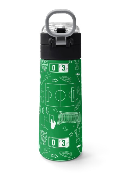 Coral High Kids Yeşil Futbol Desenli Pipetli ve Direkt İçim Çelik Termos 500 ml 38129 - 4