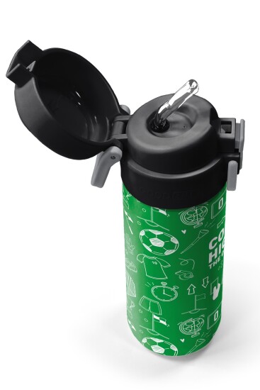 Coral High Kids Yeşil Futbol Desenli Pipetli ve Direkt İçim Çelik Termos 500 ml 38129 - 2