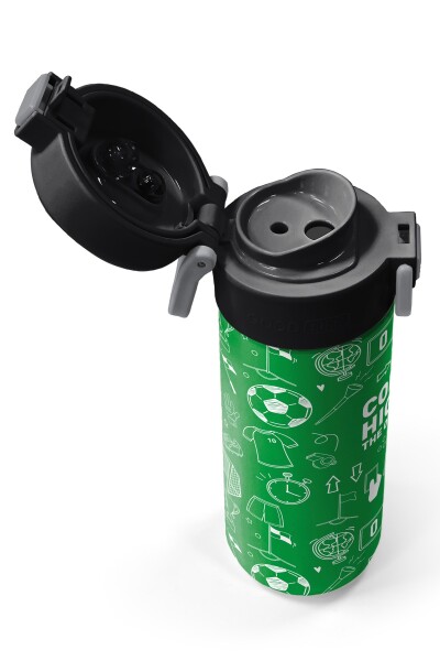 Coral High Kids Yeşil Futbol Desenli Pipetli ve Direkt İçim Çelik Termos 500 ml 38129 - 3