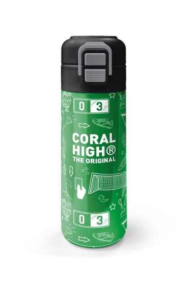 Coral High Kids Yeşil Futbol Desenli Pipetli ve Direkt İçim Çelik Termos 500 ml 38129 - 4