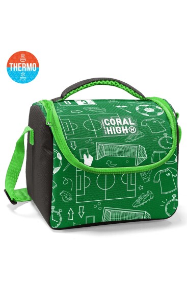 Coral High Kids Yeşil Futbol Desenli Thermo Beslenme Çantası 37147 - Coral High