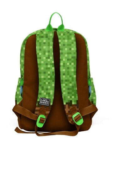 Coral High Kids Yeşil Kahverengi High Craft Desenli 3’lü Okul Çanta Seti SET0123776 - 4