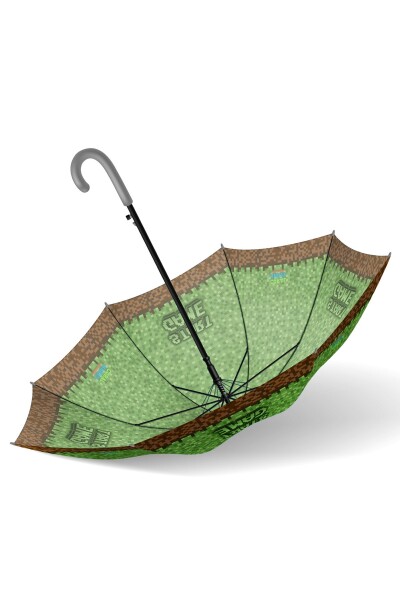 Coral High Kids Yeşil Kahverengi High Craft Desenli Çocuk Şemsiyesi 12676 - 7