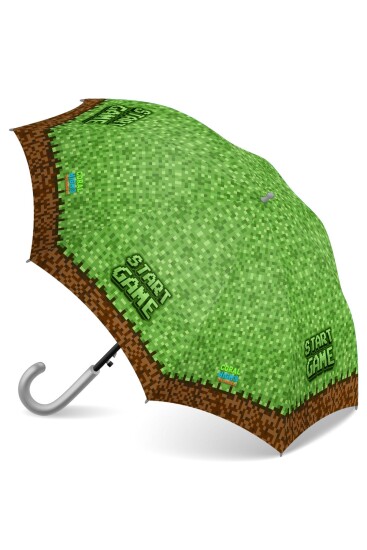 Coral High Kids Yeşil Kahverengi High Craft Desenli Çocuk Şemsiyesi 12676 - Coral High KIDS