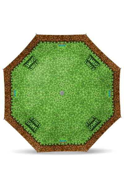 Coral High Kids Yeşil Kahverengi High Craft Desenli Çocuk Şemsiyesi 12676 - 2