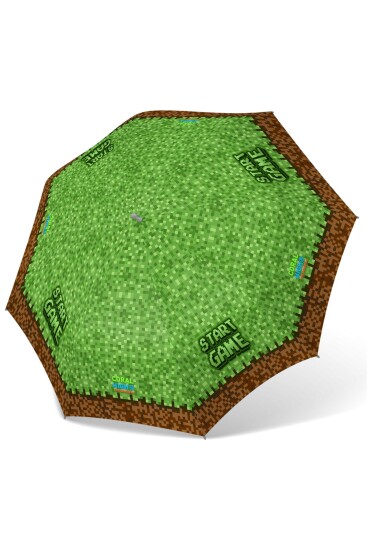 Coral High Kids Yeşil Kahverengi High Craft Desenli Çocuk Şemsiyesi 12676 - 3