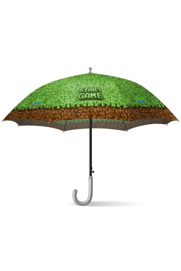 Coral High Kids Yeşil Kahverengi High Craft Desenli Çocuk Şemsiyesi 12676 - 5