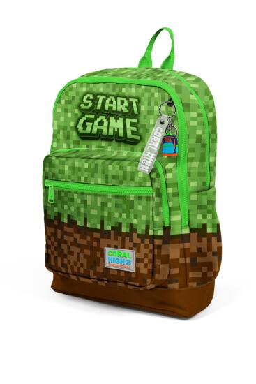 Coral High Kids Yeşil Kahverengi High Craft Desenli Dört Bölmeli Okul Sırt Çantası 23776 - 6