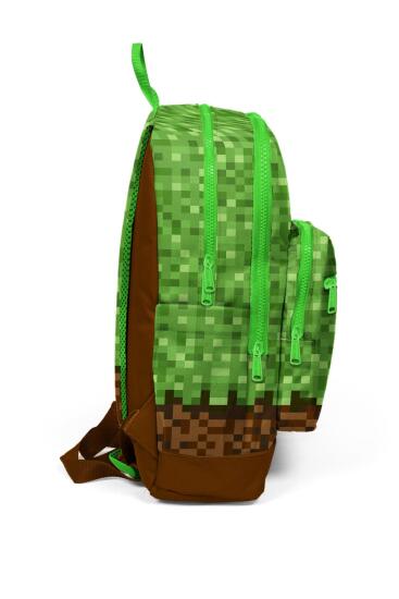 Coral High Kids Yeşil Kahverengi High Craft Desenli Dört Bölmeli Okul Sırt Çantası 23776 - 4