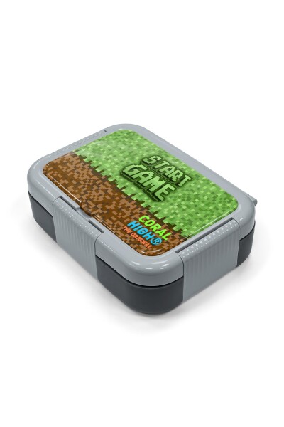 Coral High Kids Yeşil Kahverengi High Craft Desenli Paslanmaz Çelik Beslenme Kabı 39284 - 2