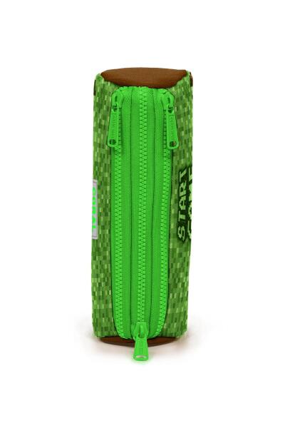 Coral High Kids Yeşil Kahverengi High Craft Desenli Üç Bölmeli Kalem Çantası 22092 - 2