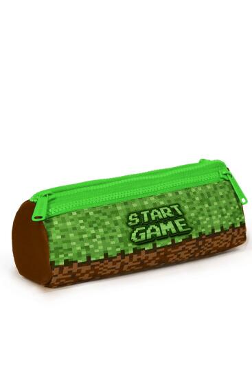 Coral High Kids Yeşil Kahverengi High Craft Desenli Üç Bölmeli Kalem Çantası 22092 - 3