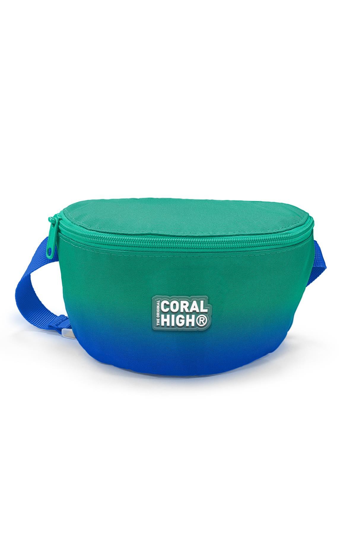 Coral High Kids Yeşil Saks Renk Geçişli Bel Çantası 11557