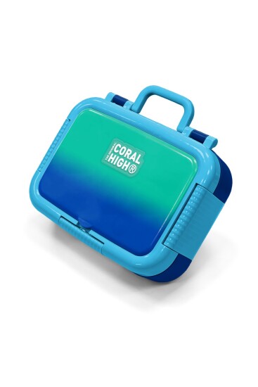 Coral High Kids Yeşil Saks Renk Geçişli Desenli Paslanmaz Çelik Beslenme Kabı 39363 