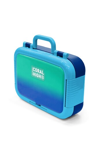 Coral High Kids Yeşil Saks Renk Geçişli Desenli Paslanmaz Çelik Beslenme Kabı 39363 - 4