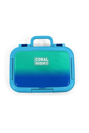 Coral High Kids Yeşil Saks Renk Geçişli Desenli Paslanmaz Çelik Beslenme Kabı 39363 - 5