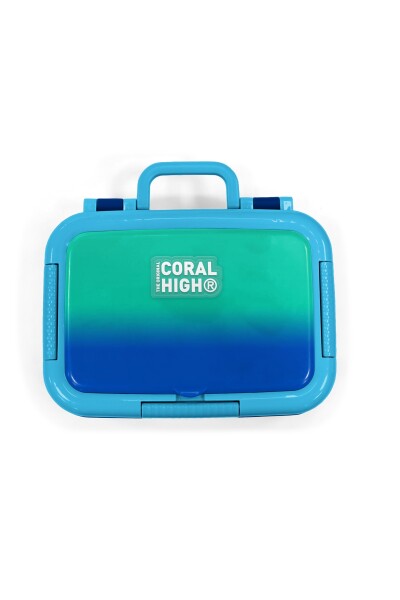 Coral High Kids Yeşil Saks Renk Geçişli Desenli Paslanmaz Çelik Beslenme Kabı 39363 - 5