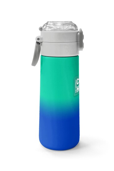 Coral High Kids Yeşil Saks Renk Geçişli Pipetli ve Direkt İçim Çelik Termos 500 ml 31839 - 2
