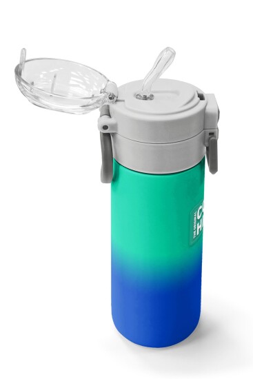 Coral High Kids Yeşil Saks Renk Geçişli Pipetli ve Direkt İçim Çelik Termos 500 ml 31839 - 5