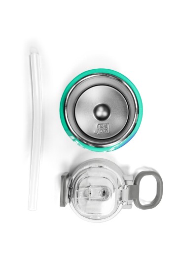 Coral High Kids Yeşil Saks Renk Geçişli Pipetli ve Direkt İçim Çelik Termos 500 ml 31839 - 7