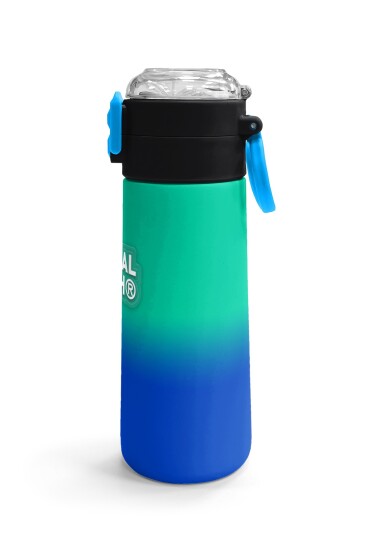 Coral High Kids Yeşil Saks Renk Geçişli Pipetli ve Direkt İçim Çelik Termos 500 ml 31839 - 3