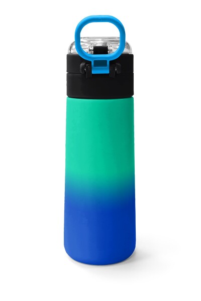 Coral High Kids Yeşil Saks Renk Geçişli Pipetli ve Direkt İçim Çelik Termos 500 ml 31839 - 4