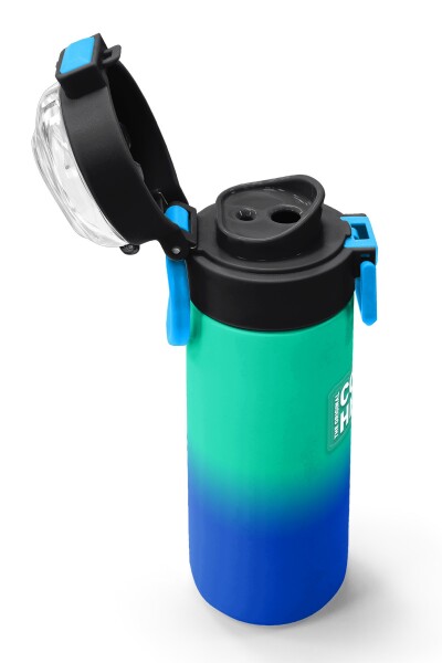 Coral High Kids Yeşil Saks Renk Geçişli Pipetli ve Direkt İçim Çelik Termos 500 ml 31839 - 6