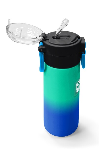 Coral High Kids Yeşil Saks Renk Geçişli Pipetli ve Direkt İçim Çelik Termos 500 ml 31839 - 5