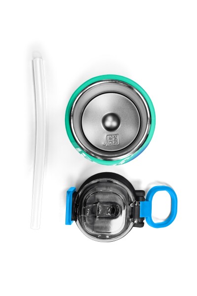 Coral High Kids Yeşil Saks Renk Geçişli Pipetli ve Direkt İçim Çelik Termos 500 ml 31839 - 7