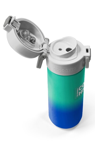 Coral High Kids Yeşil Saks Renk Geçişli Pipetli ve Direkt İçim Çelik Termos 500 ml 31839 - 3