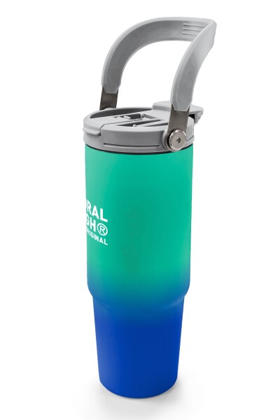 Coral High Kids Yeşil Saks Renk Geçişli Pipetli ve Direkt İçim Çelik Termos 900 ml 38725 - 4