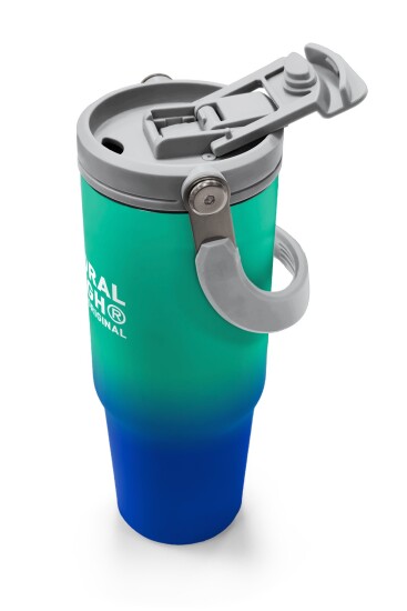 Coral High Kids Yeşil Saks Renk Geçişli Pipetli ve Direkt İçim Çelik Termos 900 ml 38725 - 3