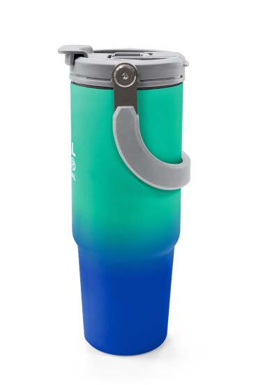 Coral High Kids Yeşil Saks Renk Geçişli Pipetli ve Direkt İçim Çelik Termos 900 ml 38725 - 5