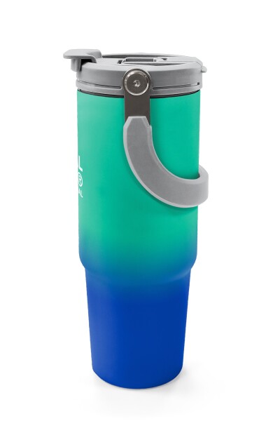 Coral High Kids Yeşil Saks Renk Geçişli Pipetli ve Direkt İçim Çelik Termos 900 ml 38725 - 5