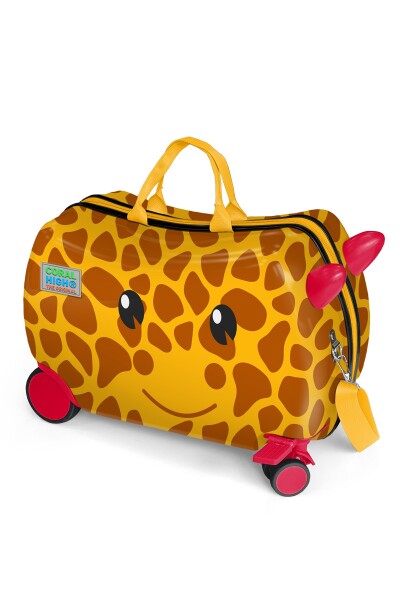 Coral High Kids Zürafa Desenli Otur-Çek Çocuk Valizi 16372 - 1