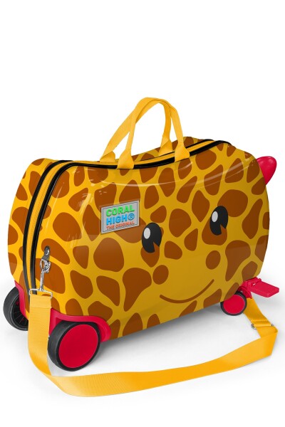 Coral High Kids Zürafa Desenli Otur-Çek Çocuk Valizi 16372 - 3