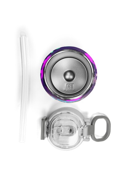 Coral High KidsMor Pembe Anime Kedi Desenli Pipetli ve Direkt İçim Çelik Termos 500 ml 31954 - 7