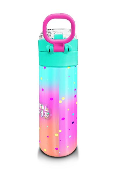 Coral High KidsRenkli Dondurmalı Kedi Desenli Pipetli ve Direkt İçim Çelik Termos 500 ml 31812 - 3