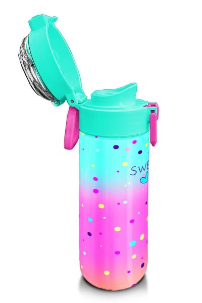 Coral High KidsRenkli Dondurmalı Kedi Desenli Pipetli ve Direkt İçim Çelik Termos 500 ml 31812 - 6