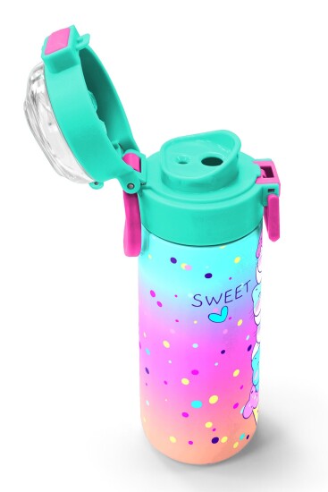 Coral High KidsRenkli Dondurmalı Kedi Desenli Pipetli ve Direkt İçim Çelik Termos 500 ml 31812 - 6