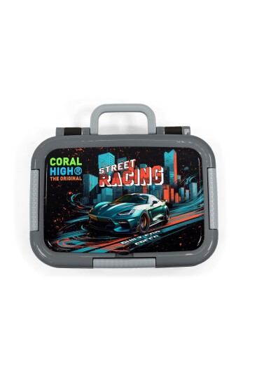 Coral High KidsSiyah Nefti Yarış Arabası Desenli Paslanmaz Çelik Beslenme Kabı 39273 - 5