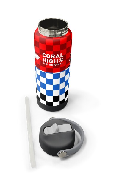 Coral High Kırmızı Araba Desenli Katlanır Ağızlıklı Çelik Termos 650 ml 38339 - 5