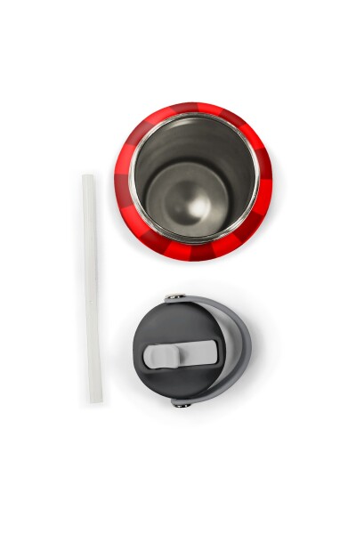 Coral High Kırmızı Araba Desenli Katlanır Ağızlıklı Çelik Termos 650 ml 38339 - 6