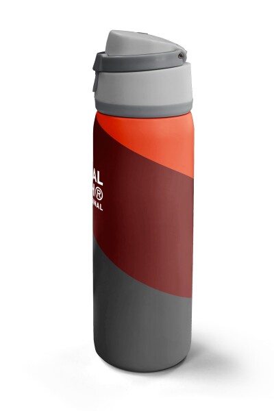 Coral High Koyu Gri Bordo Turuncu Desenli Pipetli ve Direkt İçim Çelik Termos 800 ml 38552 - 5