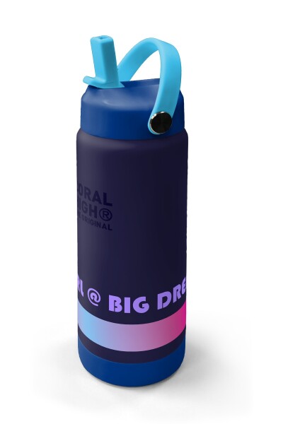 Coral High Koyu Lacivert Desenli Katlanır Ağızlıklı Çelik Termos 650 ml 38370 - 2