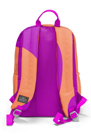 Coral High Koyu Pembe Turuncu Desenli 3’lü Okul Çanta Seti SET0123684 - 4
