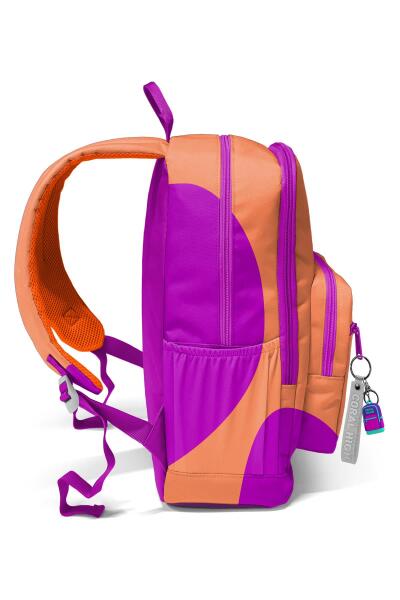 Coral High Koyu Pembe Turuncu Desenli Okul Sırt Çantası 23684 - 5