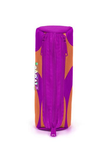 Coral High Koyu Pembe Turuncu Desenli Üç Bölmeli Kalem Çantası 11184 - 2