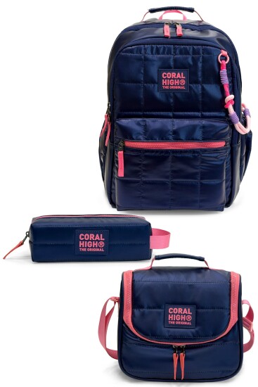 Coral High Lacivert 3'lü Okul Çanta Seti SET0124423 